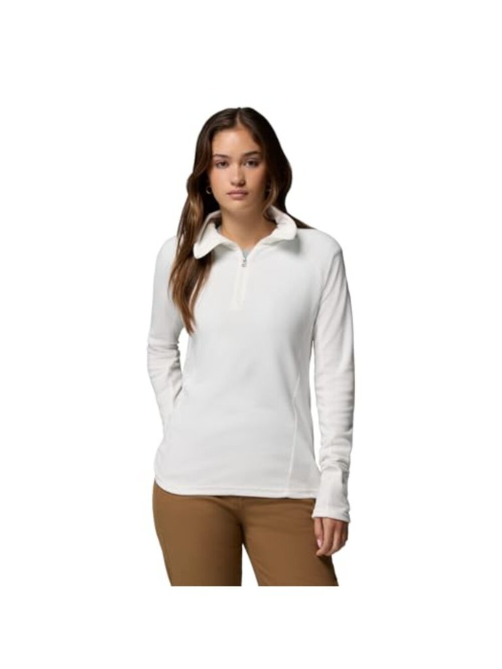 Women's Microfleece Half Zip Pullover Sweatshirt Classic Fit Outdoor